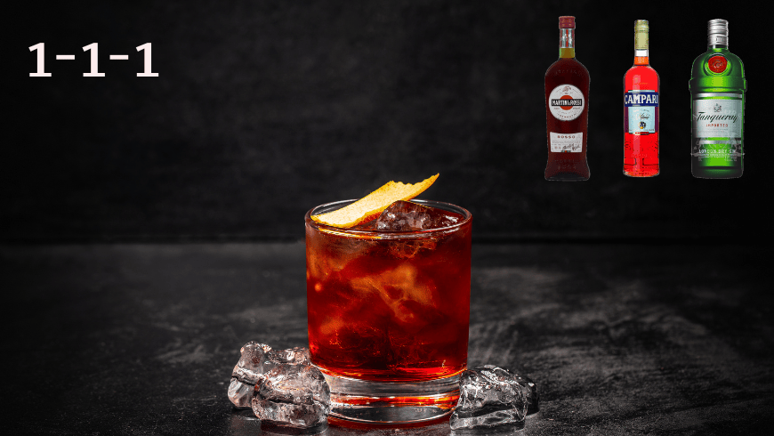 Negroni drink classic - black background - brigzen